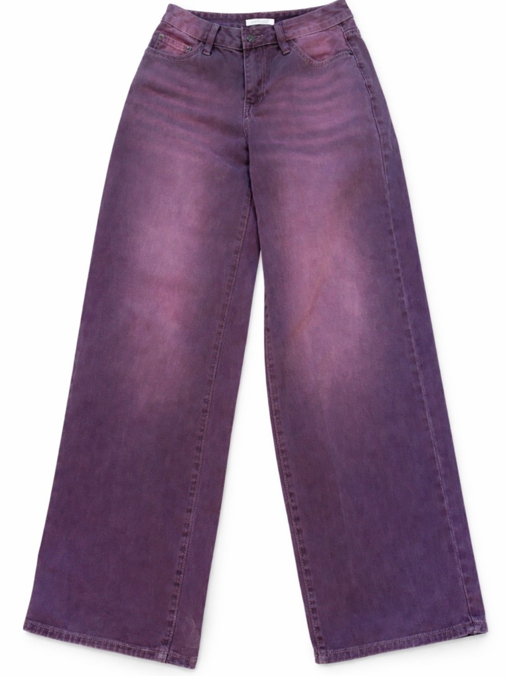 Machine Purple Wide Leg Jeans High Rise Cotton Denim Size 1 Trendy